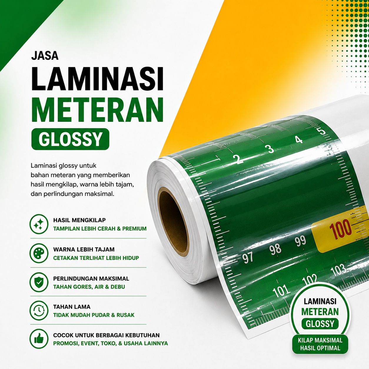 LAMINASI METERAN GLOSSY