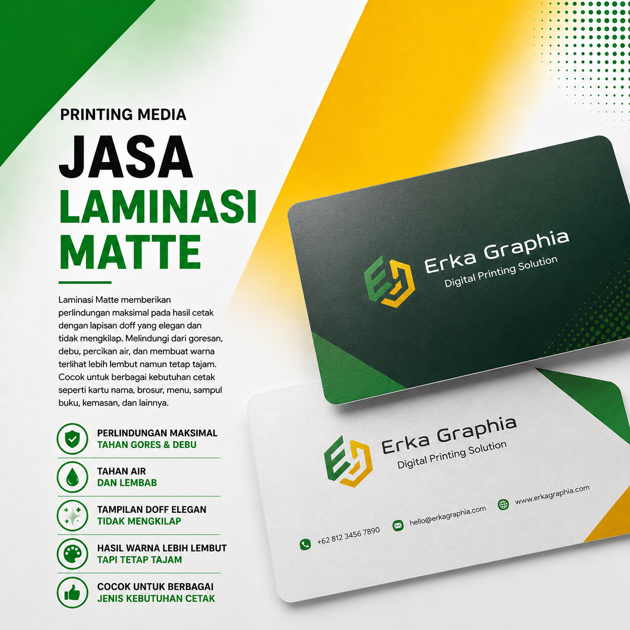 KARTU NAMA ( 100 PCS ) LAMINASI MATTE + KOTAK